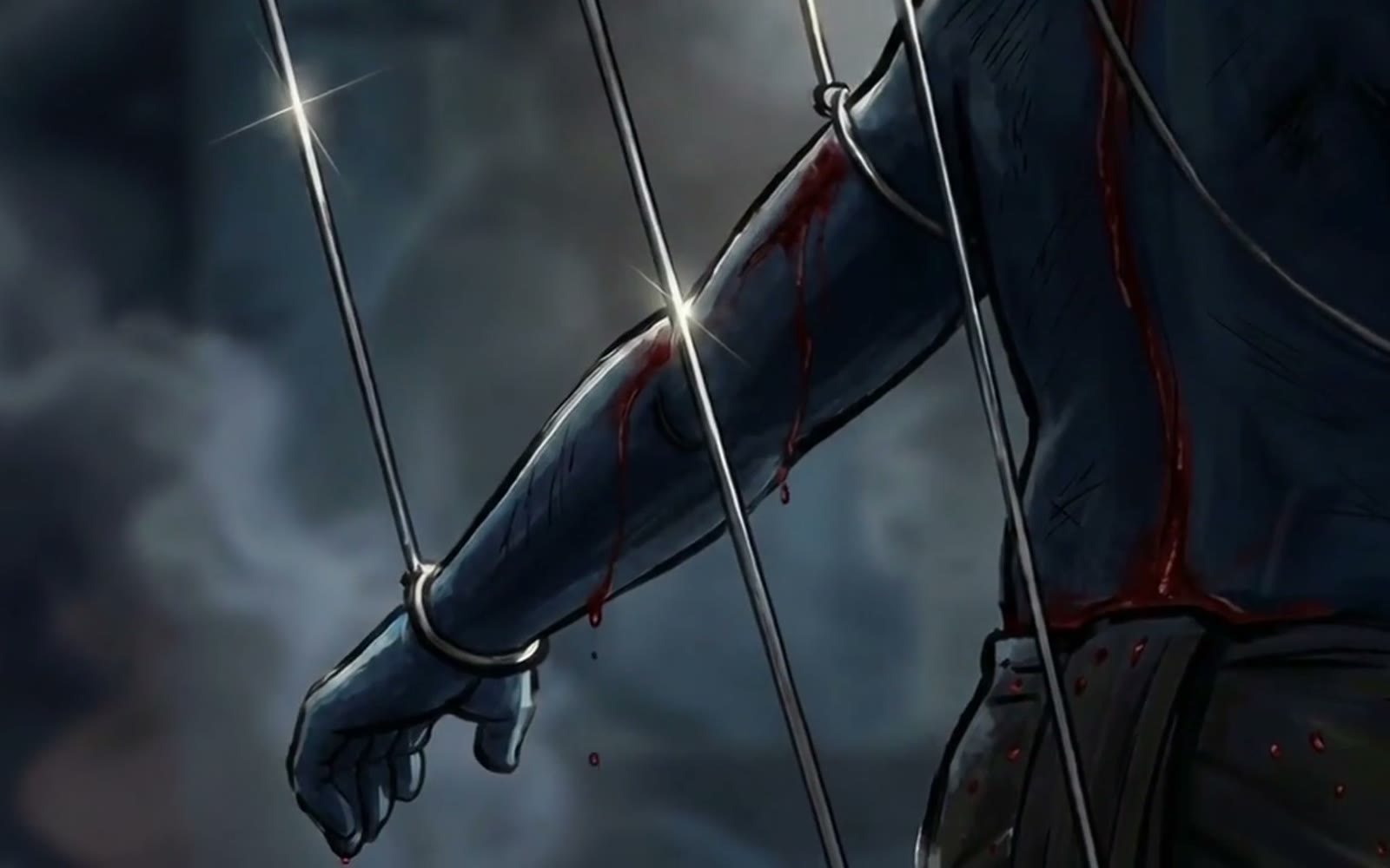 Neon-noir frame from The God Killer animated teaser