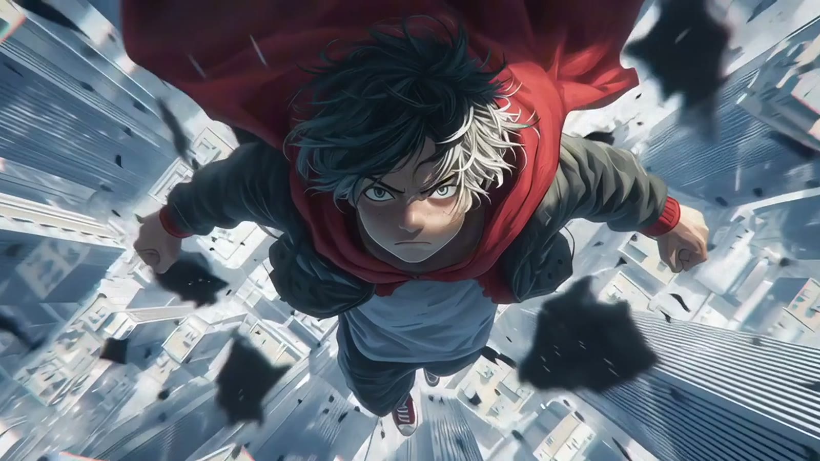 Stylized animated action frame from the anime reel
